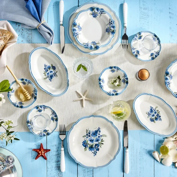 سرویس صبحانه ۲۶ پارچه آبی نوستالجی کاراجا 153.03.08.0258 Rabima رابیما