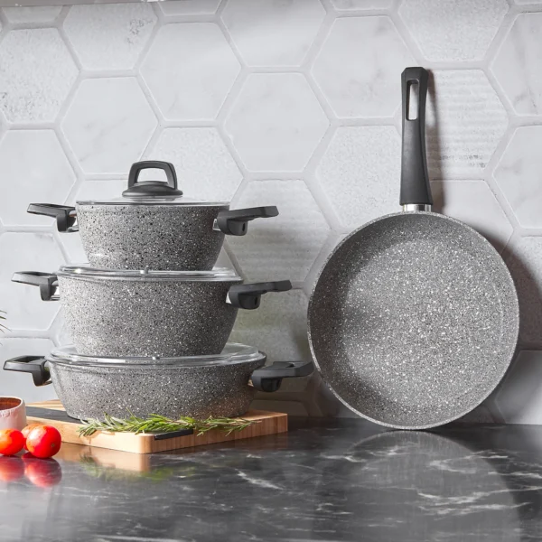 سرویس قابلمه 7 پارچه طوسی پاور بیوگرانیت گریش کاراجا 153.03.08.0352 Rabima رابیما