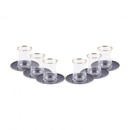 سرویس چای خوری ۶ نفره طوسی رترو کاراجا 153.03.06.1589 Rabima رابیما