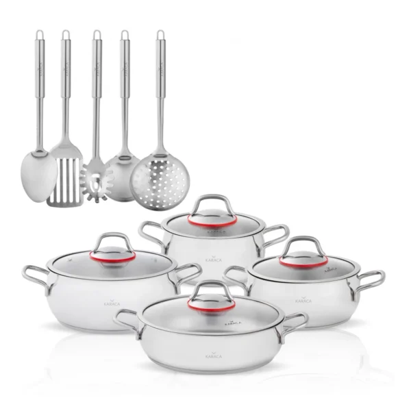 سرویس قابلمه 13 پارچه استیل امیرگان کاراجا 153.03.08.0671 Rabima رابیما