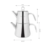 کتری و قوری 1.9 + 1 لیتر استیل اسپرینگ کاراجا 153.03.08.1195