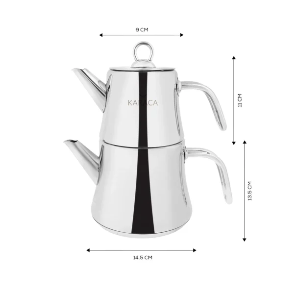 کتری و قوری 1.9 + 1 لیتر استیل اسپرینگ کاراجا 153.03.08.1195