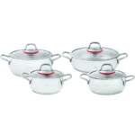 سرویس قابلمه 8 پارچه استیل سریر کاراجا 153.03.08.1214 Rabima رابیما