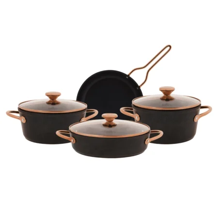 سرویس قابلمه 7 پارچه مشکی پاور بیودایموند کاراجا 153.03.08.1257 Rabima رابیما