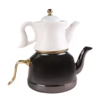 کتری و قوری لعابی 2.3 + 1.1 لیتر مشکی رترو کاراجا 153.03.08.1337