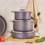 سرویس قابلمه 7 پارچه بنفش بیوگرانیت کاراجا 153.03.08.1597 Rabima رابیما