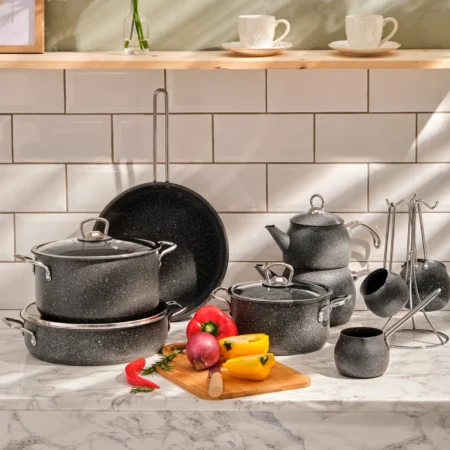 سرویس جهیزیه ۱۴ پارچه طوسی پاور بیوگرانیت کاراجا 153.03.08.1599 Rabima رابیما