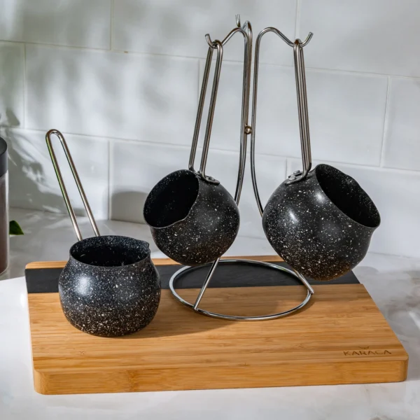 قهوه جوش 2-3-4 فنجان مشکی بیوگرانیت کاراجا 153.03.08.1608