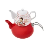 کتری و قوری لعابی 2 + 1 لیتر قرمز بک تو کیچن کاراجا 153.03.08.1846