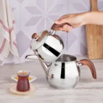 کتری و قوری 1.75 + 1.1 لیتر استیل سیلوا کاراجا 153.03.08.1851