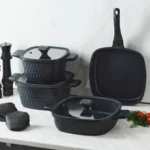 سرویس قابلمه مربع 7 پارچه مشکی دایموند کاراجا 153.03.08.1853 Rabima رابیما