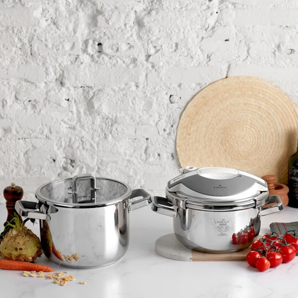 زودپز دوقلو 6 + 4 لیتر استیل سفید کاراجا 153.03.08.0994