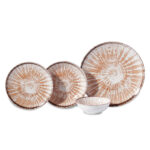 سرویس غذاخوری چینی 16 پارچه قهوه ای لورا کرکماز 8858-3