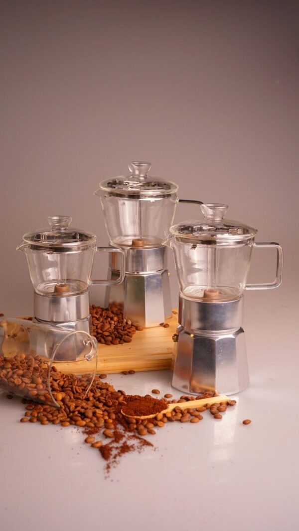 موکاپات شیشه ای 6 فنجان نقره ای سیلور تاشوو T3377 Rabima رابیما