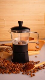 موکاپات شیشه ای 3 فنجان مشکی استون تاشوو T3379 Rabima رابیما