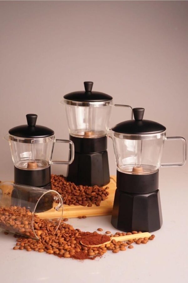 موکاپات شیشه ای 9 فنجان مشکی استون تاشوو T3381 Rabima رابیما