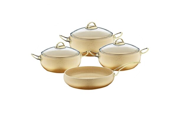 سرویس غذاپز 7 پارچه طلایی مریخ تاشوو T3572 Rabima رابیما