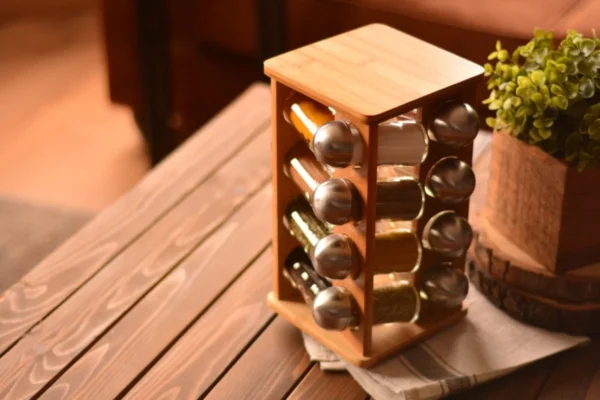 قفسه ادویه چرخان 16 عددی رسیتال بامبوم B0580