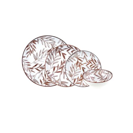 سرویس غذاخوری چینی 24 پارچه قهوه ای فوندو بامبوم B1730 Rabima رابیما