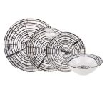 سرویس غذاخوری بون چاینا 24 پارچه بروساد بامبوم B3035 Rabima رابیما