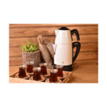 چای ساز اتوماتیک برقی استیل 1800 وات 1.8 + 0.7 لیتر سفید تیاتیک بامبوم B3336 رابیما Rabima