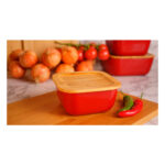 ظرف نگهدارنده غذا گرانیت 10 سانتی متر 300 میلی لیتر قرمز اسلالوم بامبوم B3769 Rabima رابیما