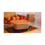 ظرف نگهدارنده غذا گرانیت 12.5 سانتی متر 500 میلی لیتر بژ اسلالوم بامبوم B3772 Rabima رابیما