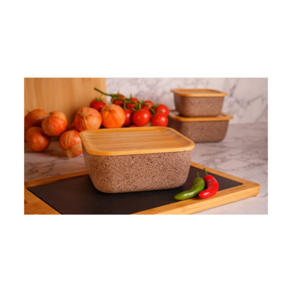 ظرف نگهدارنده غذا گرانیت 12.5 سانتی متر 500 میلی لیتر بژ اسلالوم بامبوم B3772 Rabima رابیما