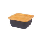 ظرف نگهدارنده غذا گرانیت 12.5 سانتی متر 500 میلی لیتر مشکی اسلالوم بامبوم B3775 Rabima رابیما