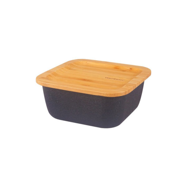 ظرف نگهدارنده غذا گرانیت 12.5 سانتی متر 500 میلی لیتر مشکی اسلالوم بامبوم B3775 Rabima رابیما