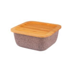 ظرف نگهدارنده غذا گرانیت 15 سانتی متر 800 میلی لیتر بژ اسلالوم بامبوم B3779 Rabima رابیما