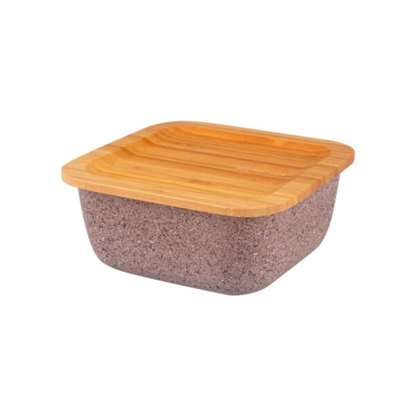 ظرف نگهدارنده غذا گرانیت 15 سانتی متر 800 میلی لیتر بژ اسلالوم بامبوم B3779 Rabima رابیما