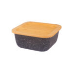 ظرف نگهدارنده غذا گرانیت 15 سانتی متر 800 میلی لیتر مشکی اسلالوم بامبوم B3781 Rabima رابیما