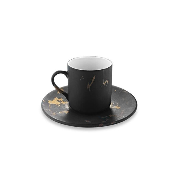 سرویس فنجان و نعلبکی 6 نفره مشکی طلایی روملیا بامبوم B4404 Rabima رابیما