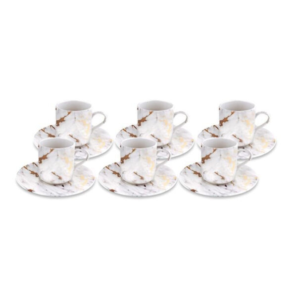 سرویس فنجان و نعلبکی 6 نفره سفید فیگور بامبوم B4406 Rabima رابیما