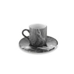 سرویس فنجان و نعلبکی 6 نفره طوسی فیگور بامبوم B4407 Rabima رابیما