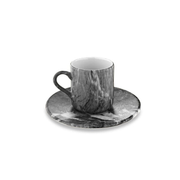 سرویس فنجان و نعلبکی 6 نفره طوسی فیگور بامبوم B4407 Rabima رابیما