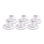 سرویس فنجان و نعلبکی 6 نفره سفید فیگور بامبوم B4409 Rabima رابیما