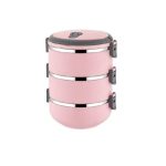 ظرف غذا 3 طبقه صورتی اینفرش تاشوو T3642 Rabima رابیما