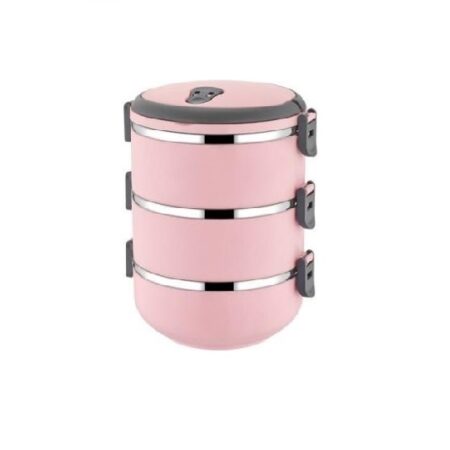 ظرف غذا 3 طبقه صورتی اینفرش تاشوو T3642 Rabima رابیما