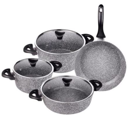 سرویس قابلمه 7 پارچه طوسی گرانیت گلوک تاشوو T4342 Rabima رابیما