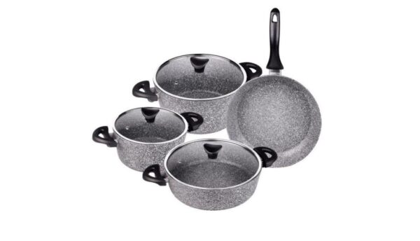 سرویس قابلمه 7 پارچه طوسی گرانیت گلوک تاشوو T4342 Rabima رابیما