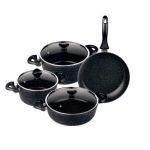 سرویس قابلمه 7 پارچه مشکی گرانیت گلوک تاشوو T4343 Rabima رابیما