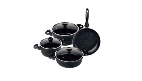 سرویس قابلمه 7 پارچه مشکی گرانیت گلوک تاشوو T4343 Rabima رابیما