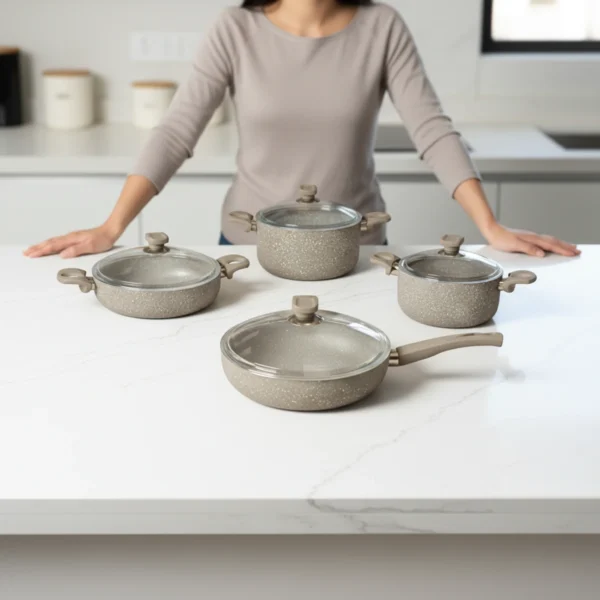 سرویس قابلمه 8 پارچه گرانیت بژ یورک ریوالد 6501108-0106 | رابیما