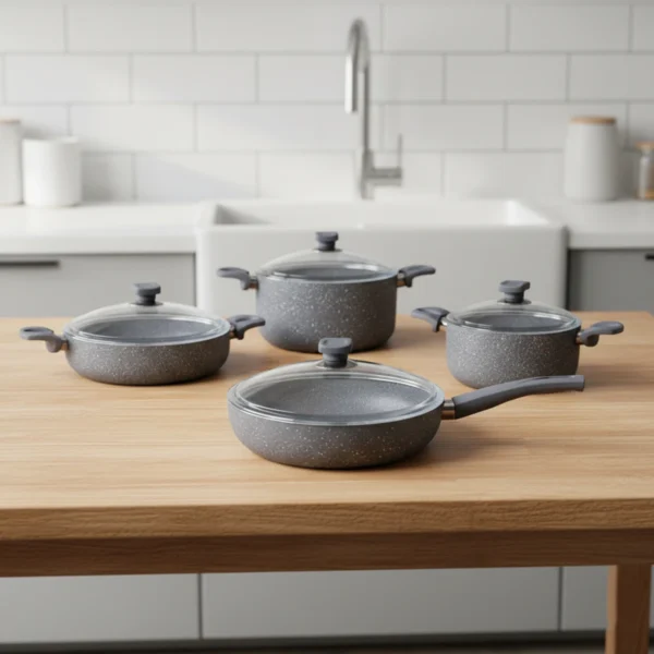 سرویس قابلمه 8 پارچه گرانیت طوسی یورک ریوالد 6501108-0114 | رابیما