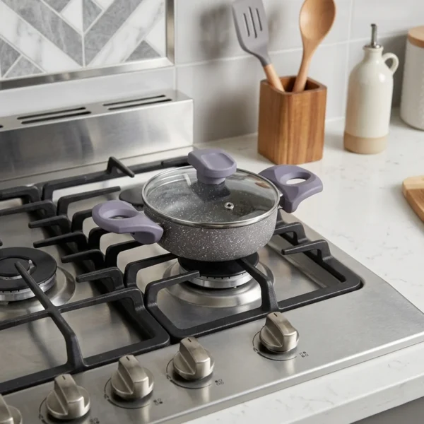 قابلمه کوتاه نچسب 14*4.5 سانتی متر 0.6 لیتر طوسی یورک ریوالد 6504214-0114 | رابیما