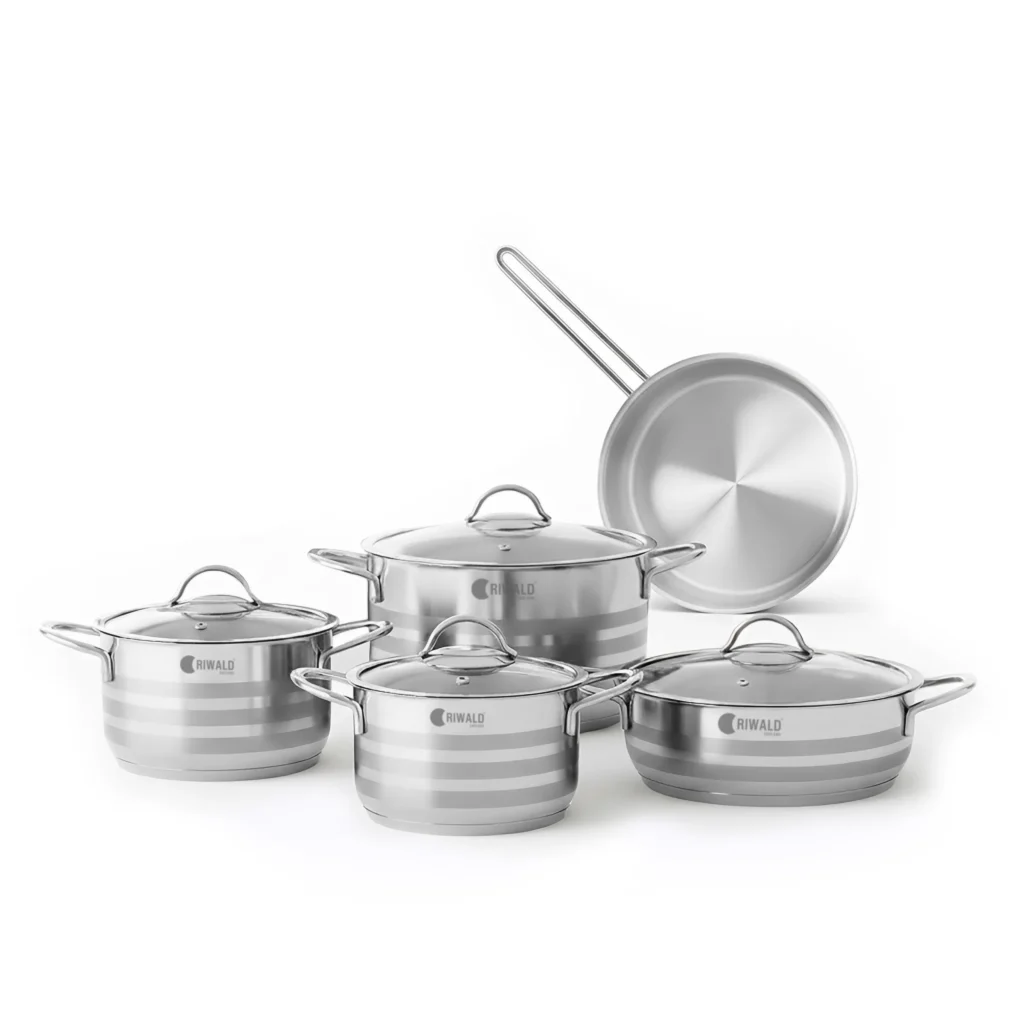 سرویس قابلمه 9 پارچه استیل براق لیورپول ریوالد 6801209-1022 | رابیما