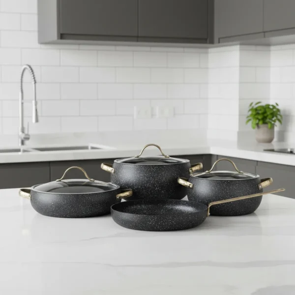 سرویس قابلمه 7 پارچه گرانیت مشکی بریلا کرکماز 2610 | رابیما