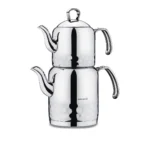 کتری و قوری 1.2 + 2.2 لیتر استیل براق ارنا کرکماز 227-01 | رابیما